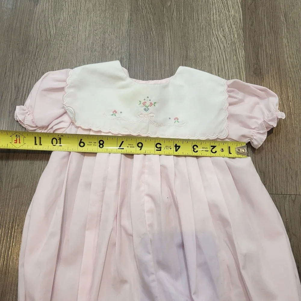 Vintage Carters Girls 6 Months 90's Y2K Bubble Romper‎ Light Pink